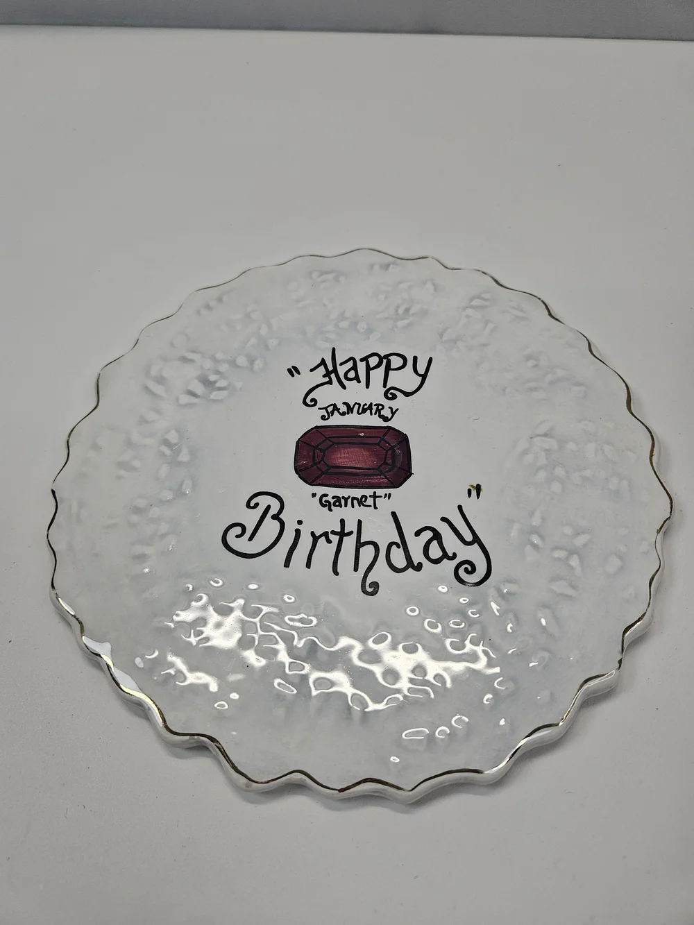 Blue Sky Clayworks January Birthday Cake Tea Light Candle Holder Heather Goldmin